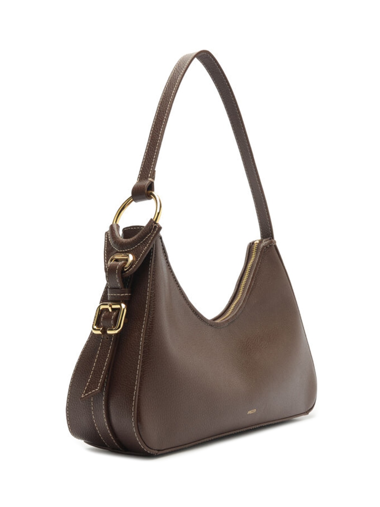 Bolsa Feminina Shoulder Couro Média Metais Marrom Aramis