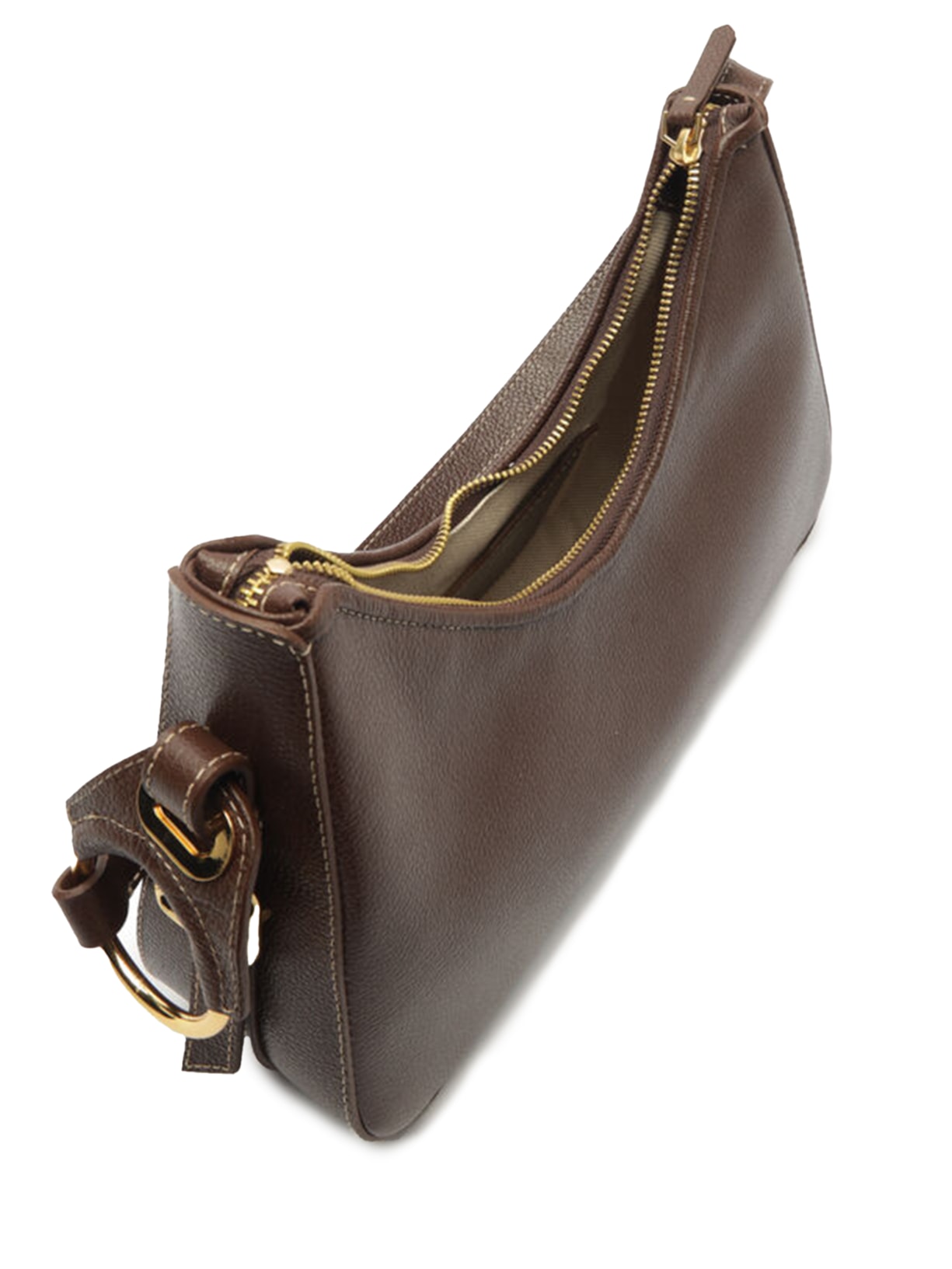 Bolsa Feminina Shoulder Couro Média Metais Marrom Aramis
