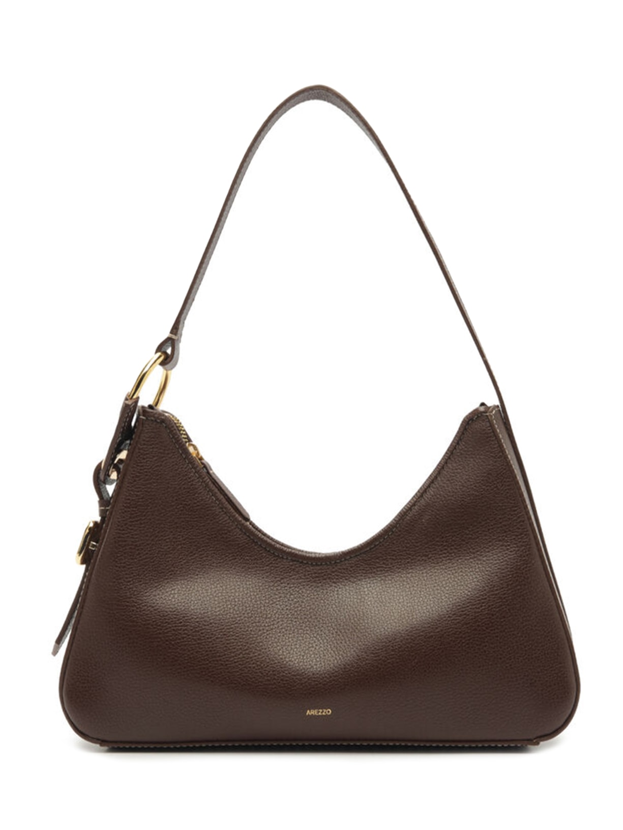 Bolsa Feminina Shoulder Couro Média Metais Marrom Aramis