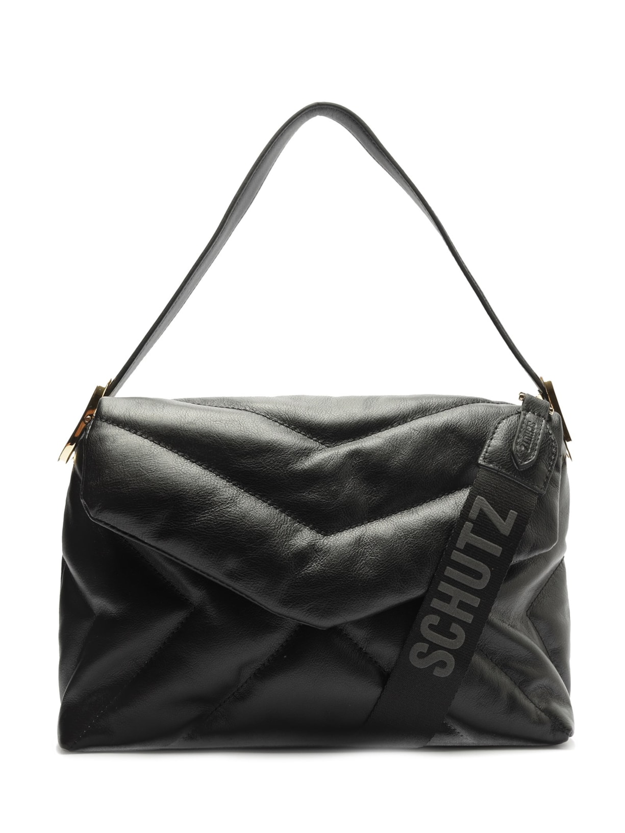 Bolsa Feminina Shoulder Couro Média - Preto