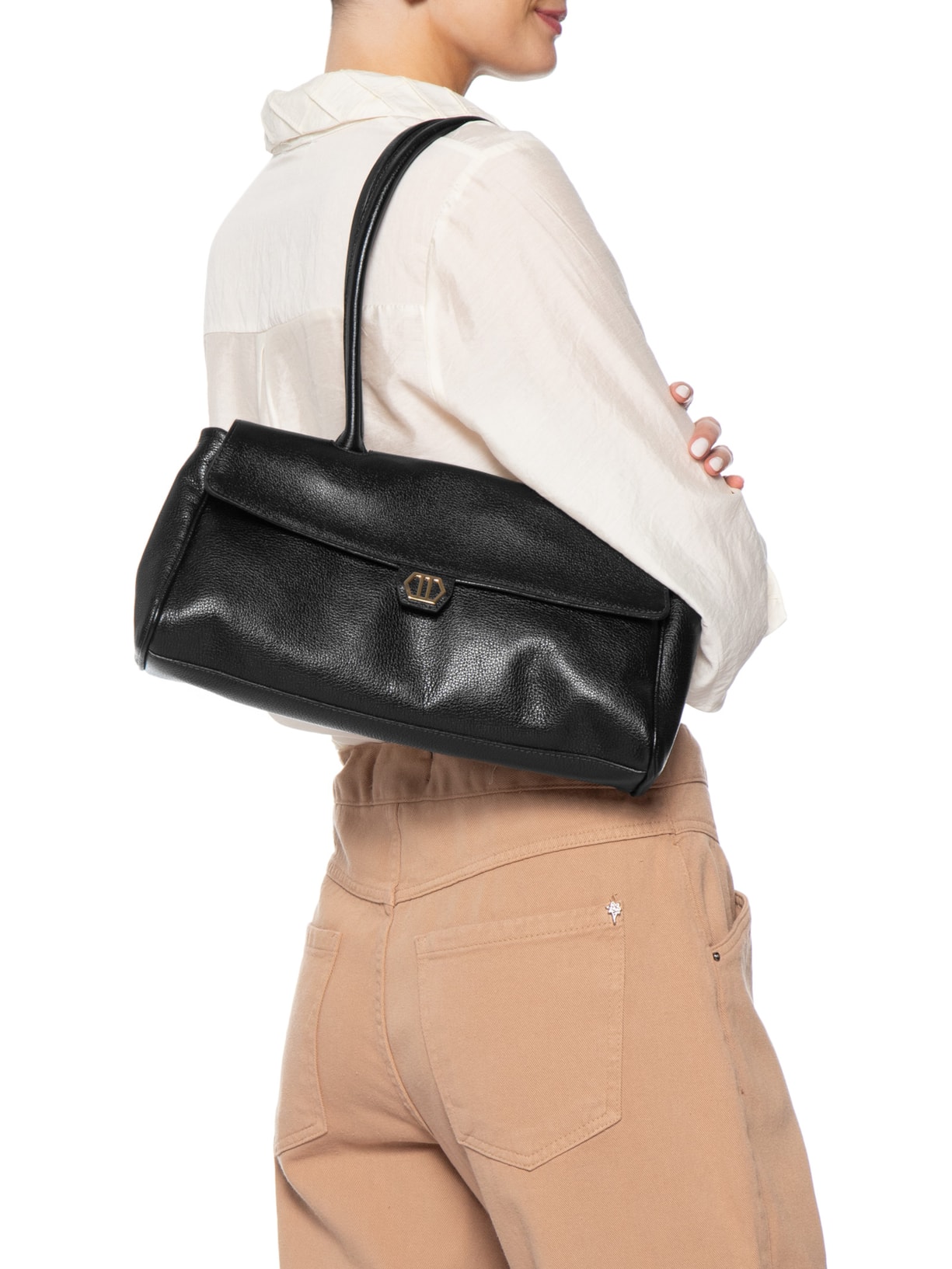 Bolsa Feminina Shoulder Couro Média Preto Arezzo