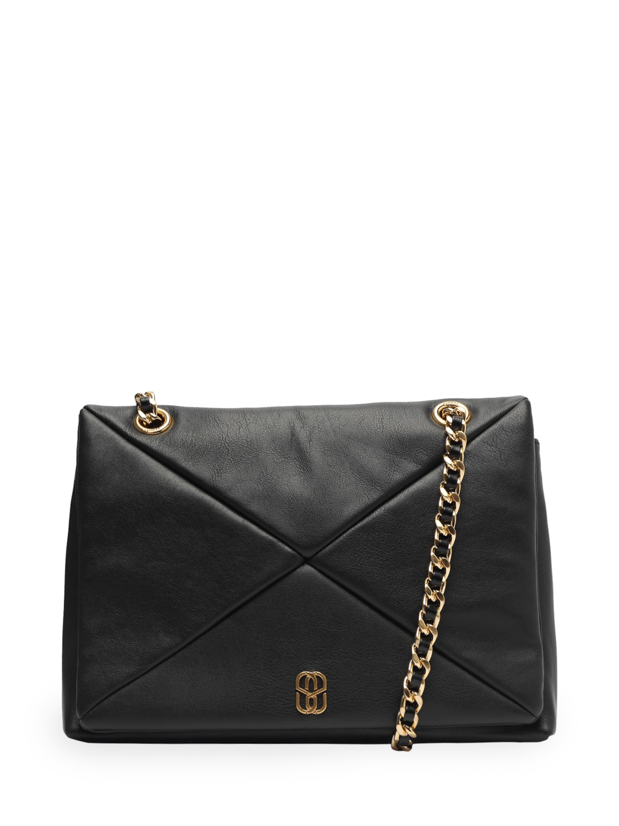 Bolsa Feminina Shoulder Grande Couro Matelassê - Preto