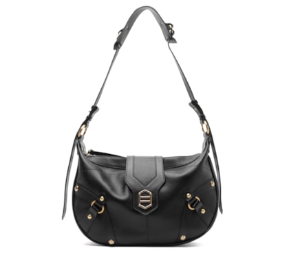 Bolsa Feminina Shoulder Grande Couro - Preto