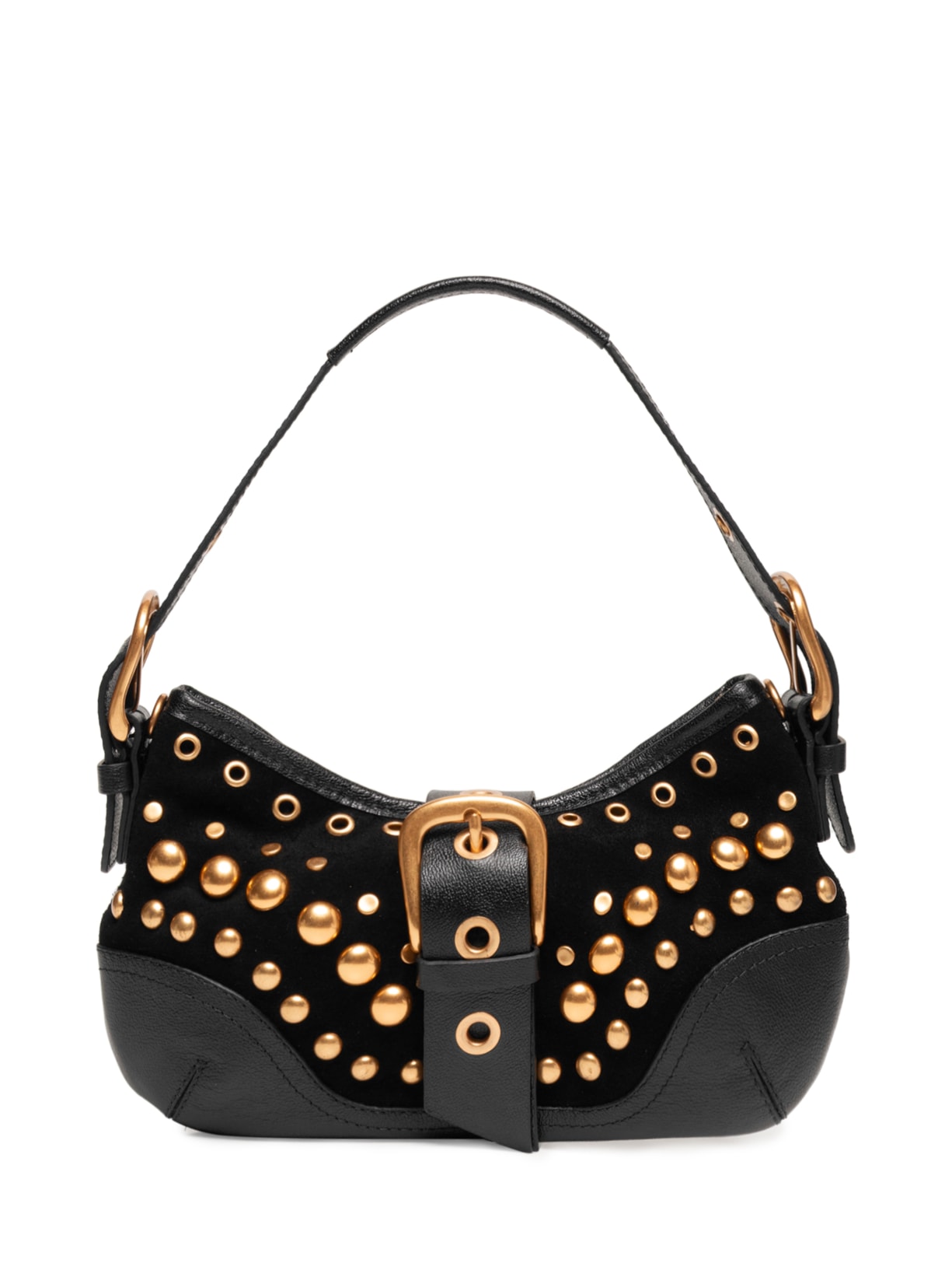 Bolsa Feminina Shoulder Jamie Média Camurça Preto Vicenza