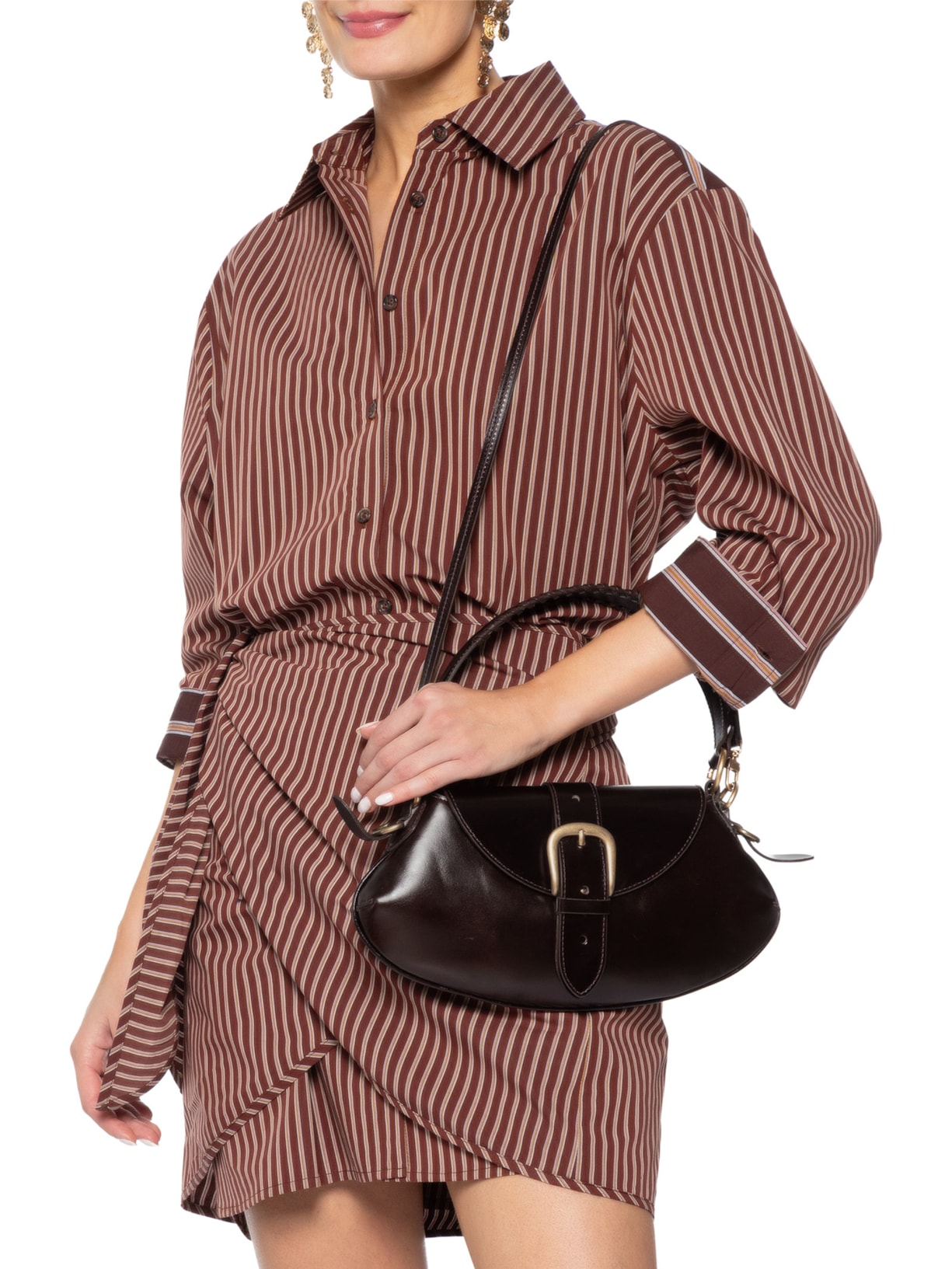 Bolsa Feminina Shoulder Lauren Média – Marrom Vicenza