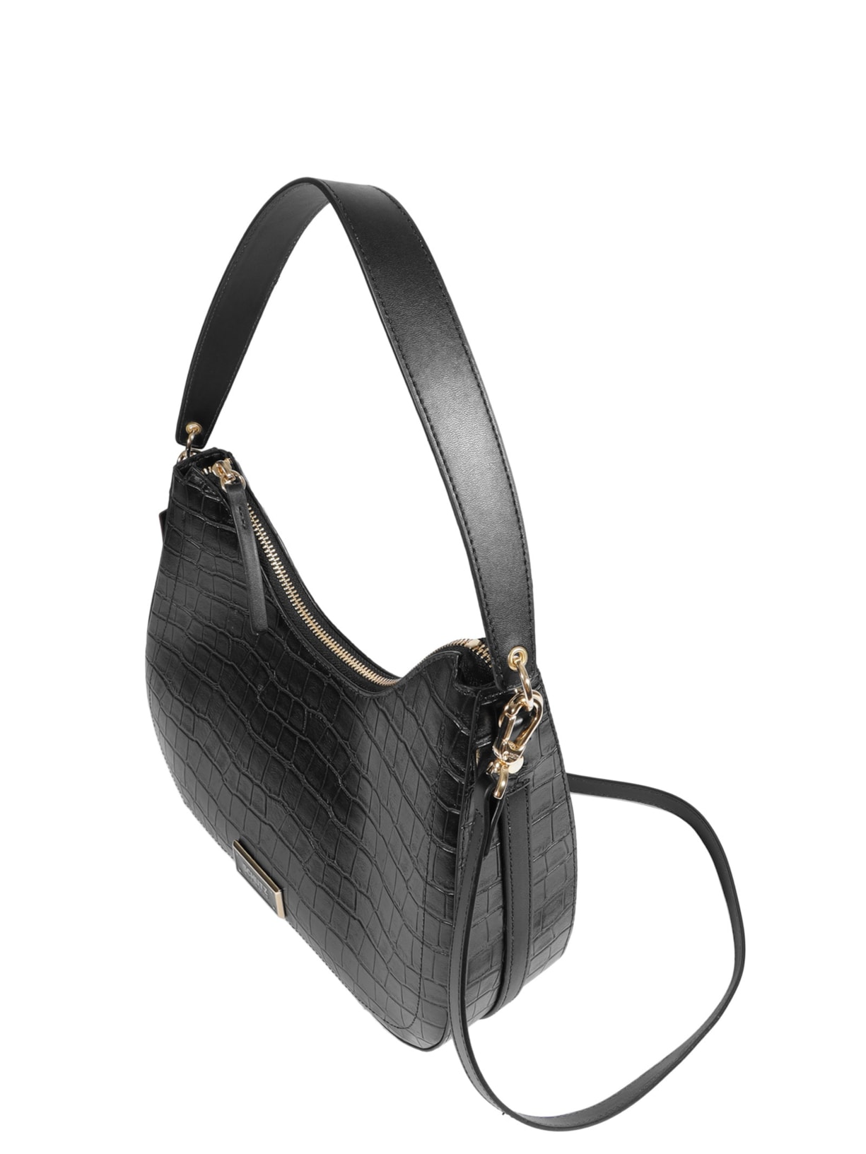 Bolsa Feminina Shoulder Média Croco Preto Schutz