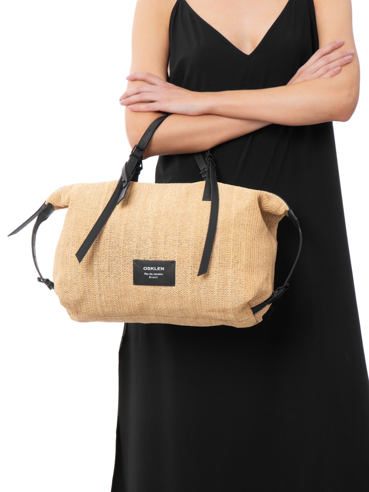 Bolsa Feminina Shoulder Ráfia Bege Osklen