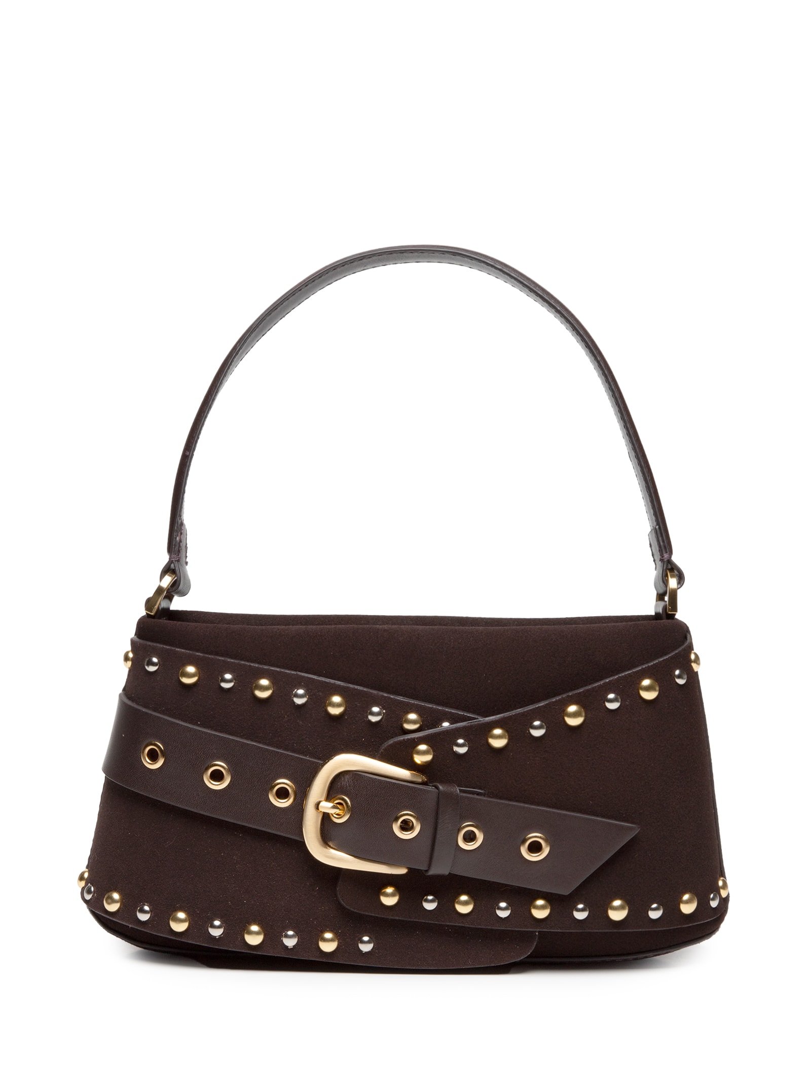 amu♡SHOP② Arezzo - Bolsa Feminina Shoulder Média Bolso Camurça - Marrom