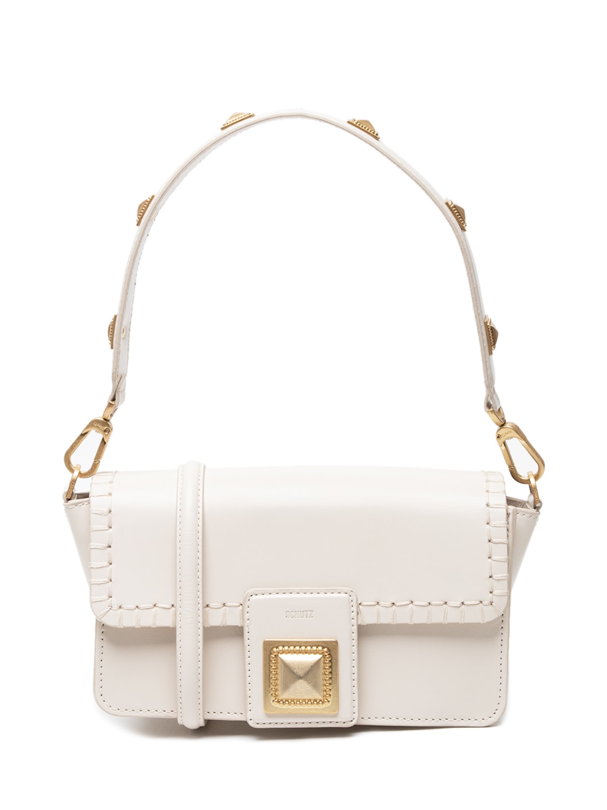 Bolsa Feminina Shoulder Triângulos Shine - Off White