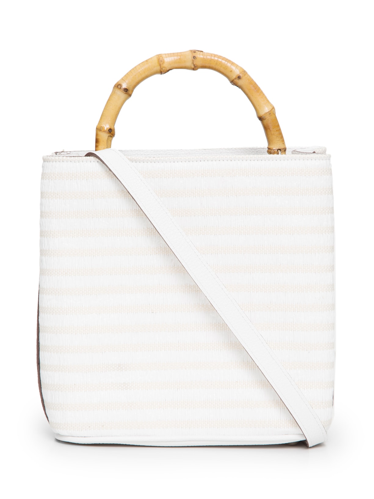 Bolsa Feminina Siena Palha Listrada - Branco