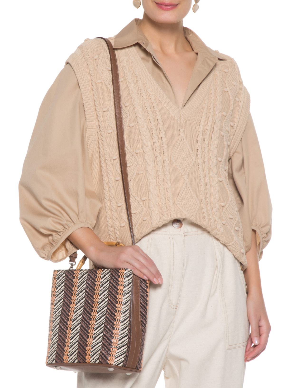 Bolsa Feminina Siena Palha Mali Marrom Glorinha Paranaguá