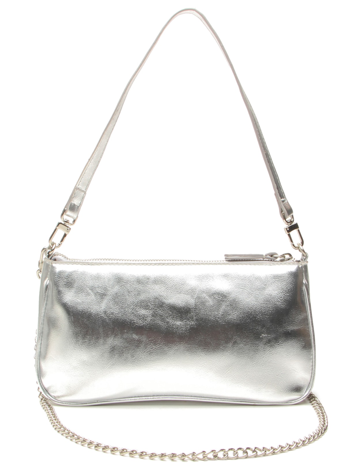 Bolsa Feminina Sintética Napa Iron Other Prateado Vicenza