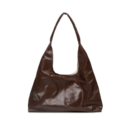 Bolsa Feminina Slouchy Bag Em Couro - Marrom