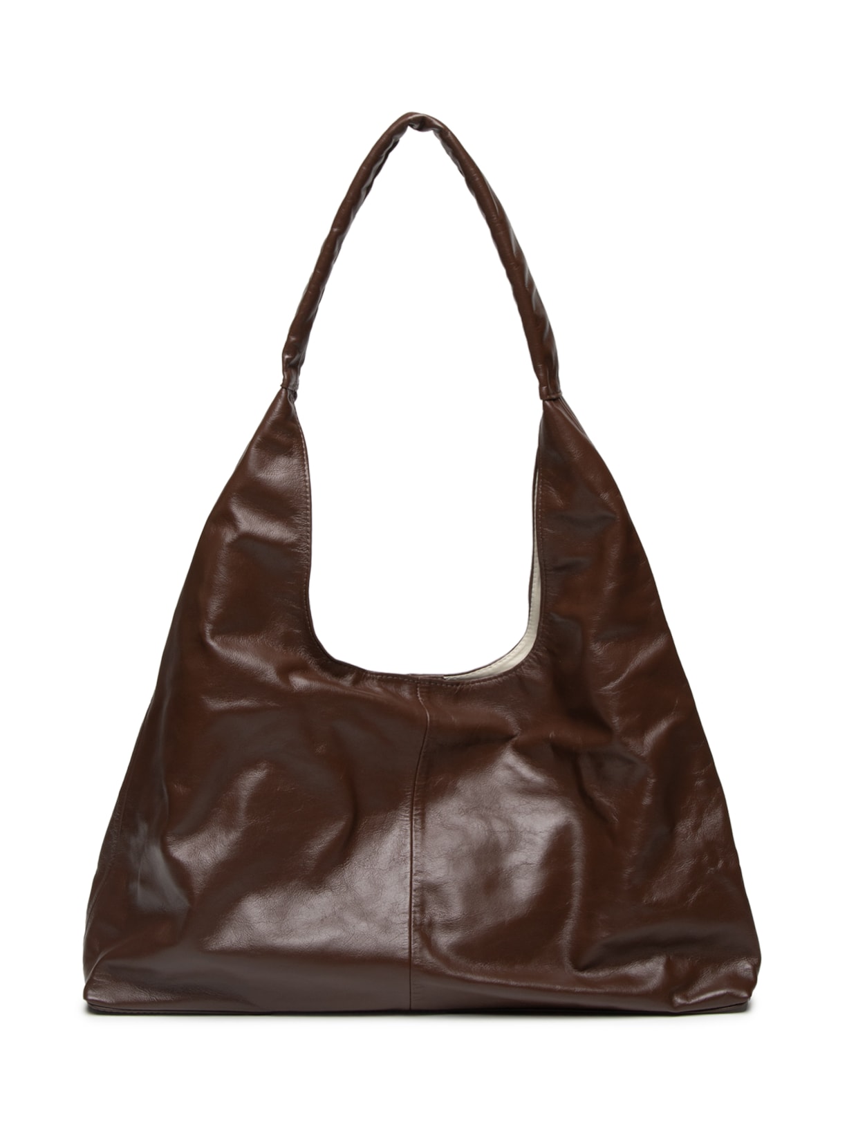 Bolsa Feminina Slouchy Bag Em Couro - Marrom