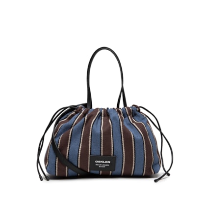 Bolsa Feminina Small Lona Listras - Azul