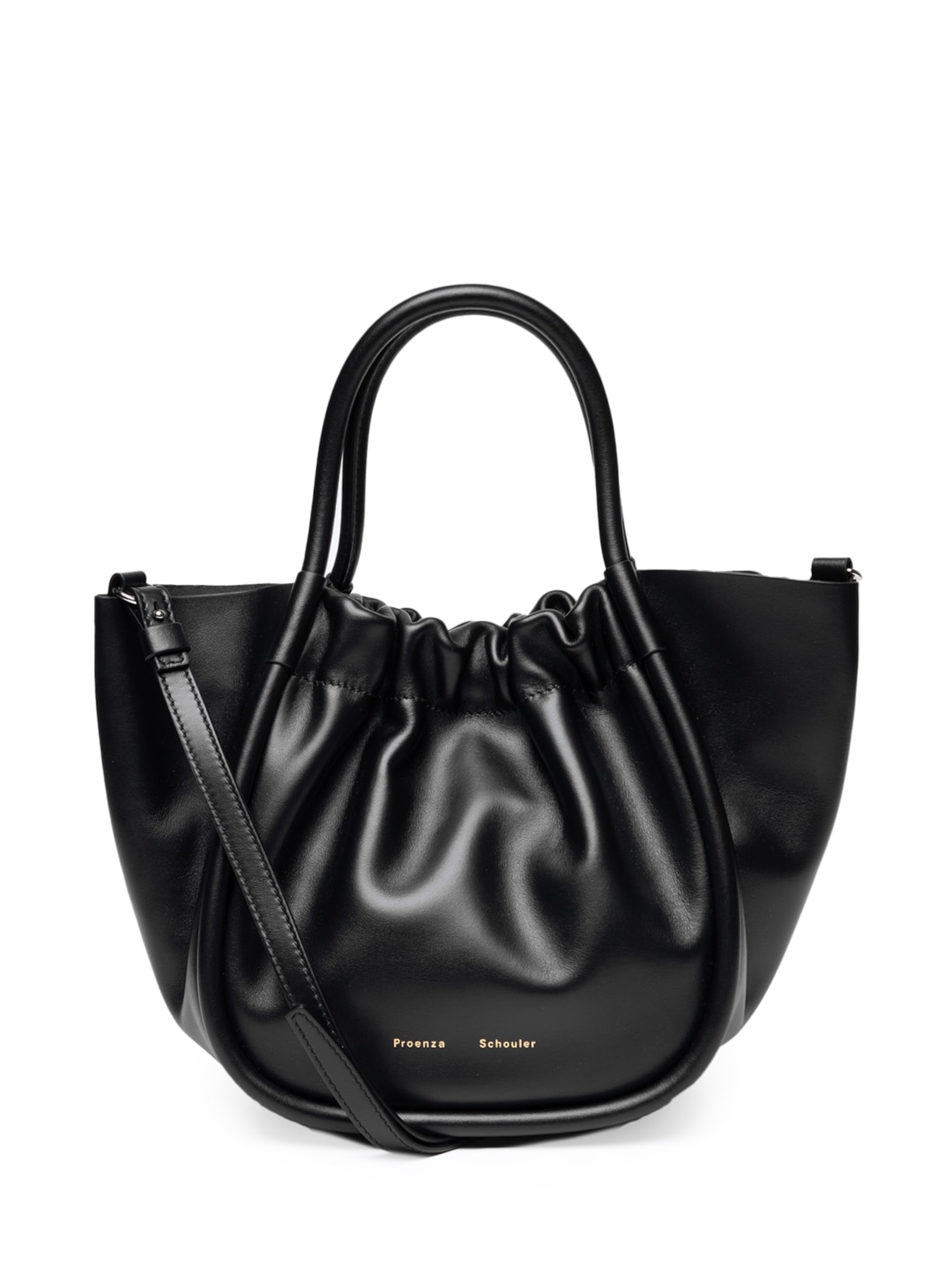 Bolsa Feminina Small Ruched Crossbody Tote - Preto