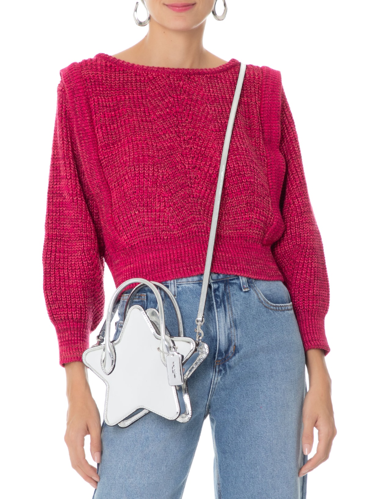 Bolsa Feminina Star Metallic Prata Coach