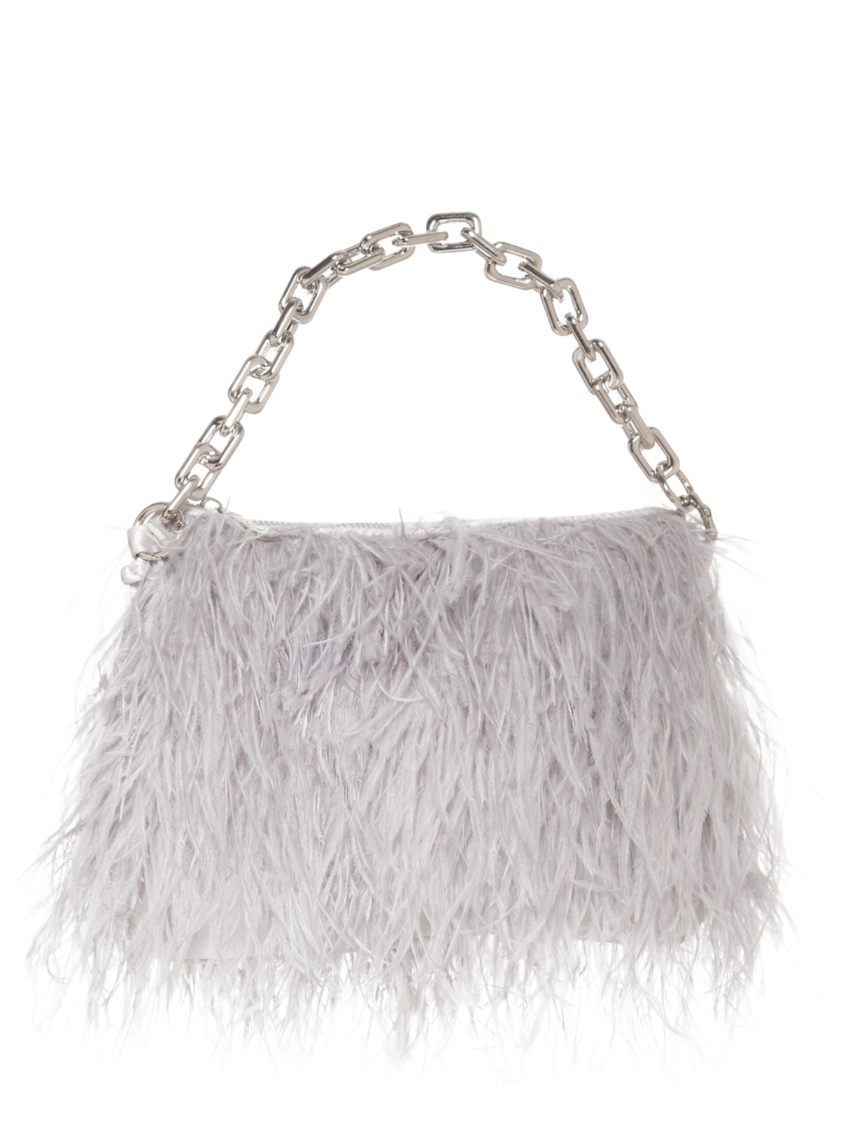 Bolsa Feminina Sylvie Em Plumas Com Corrente Multifuncional - Prata