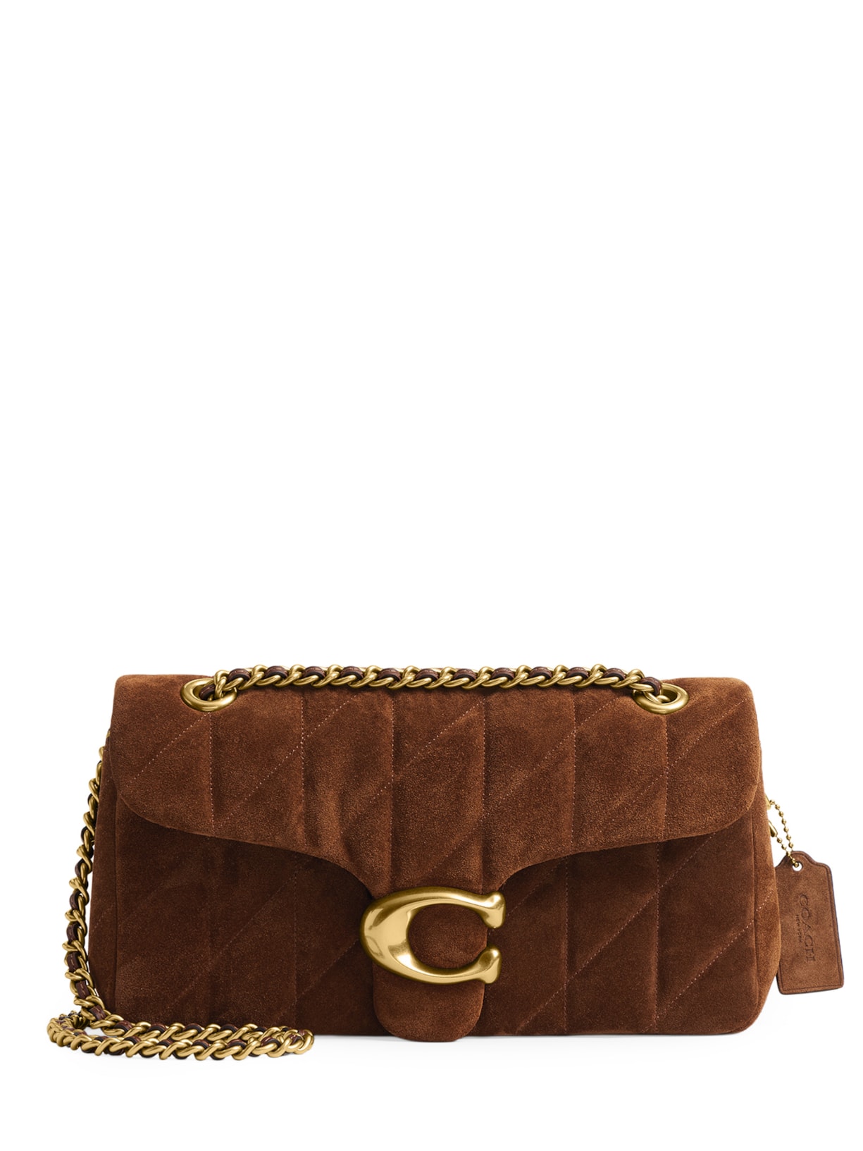 Bolsa Feminina Tabby Shoulder With Quilting Suede 26 Marrom Coach