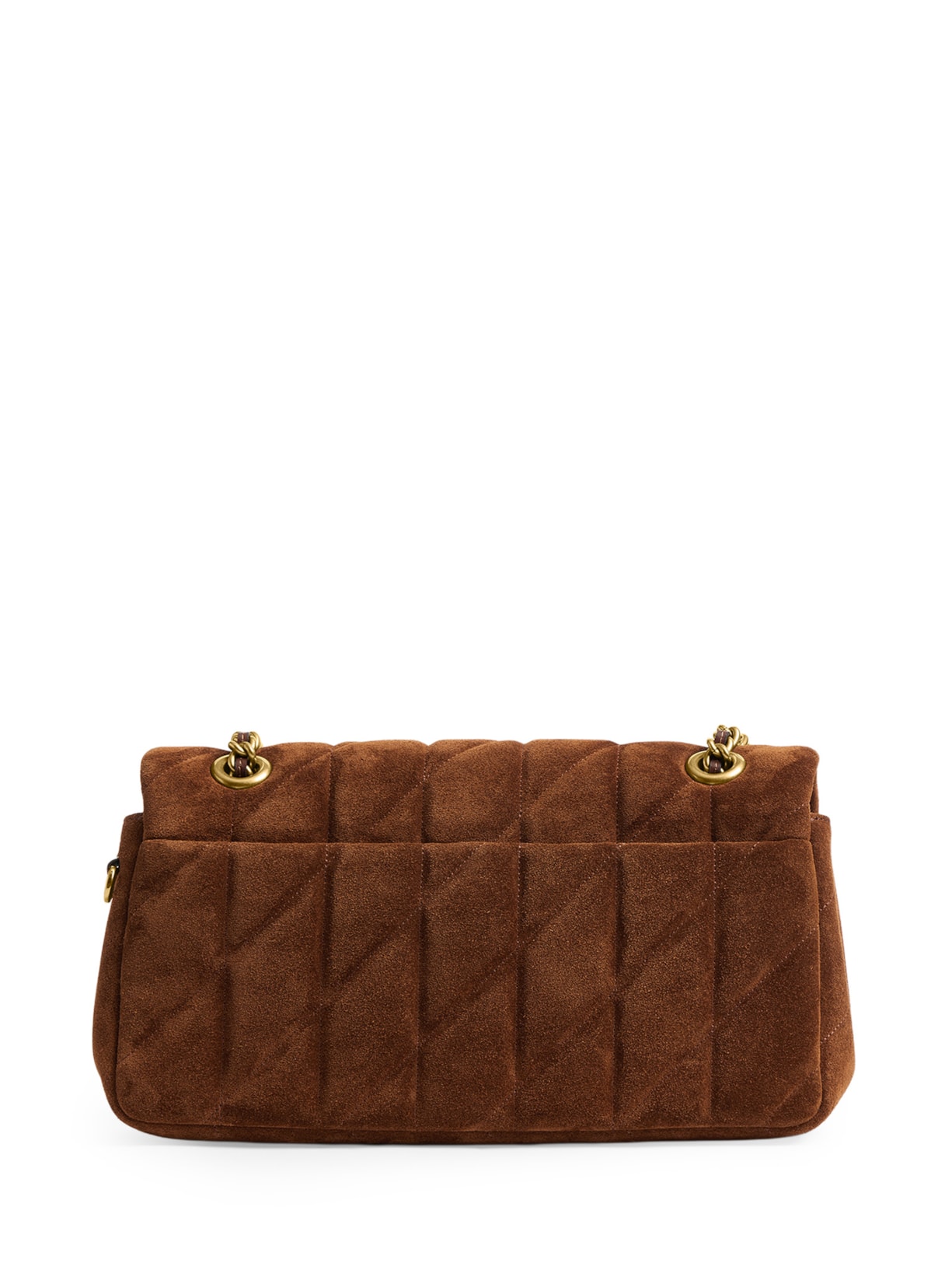 Bolsa Feminina Tabby Shoulder With Quilting Suede 26 Marrom Coach