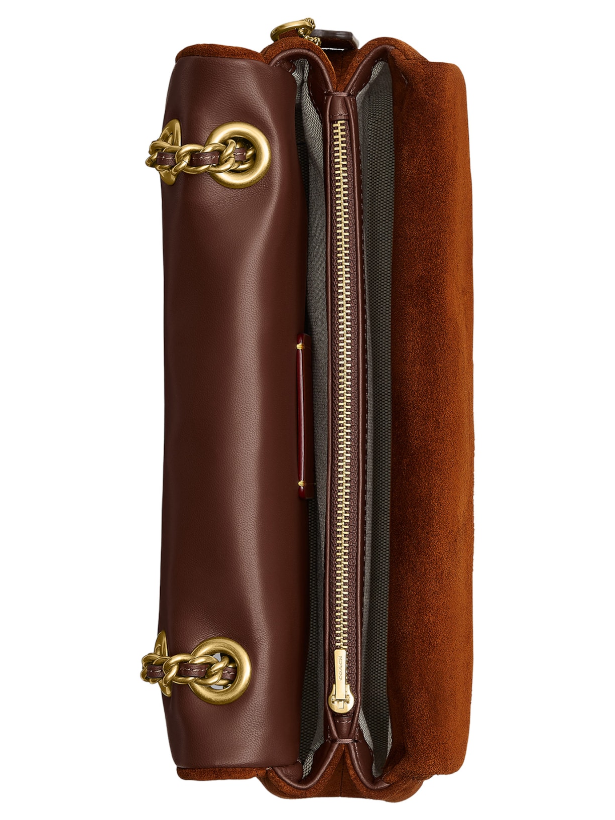 Bolsa Feminina Tabby Shoulder With Quilting Suede 26 Marrom Coach