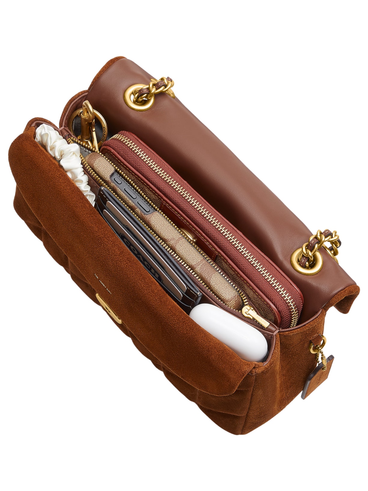 Bolsa Feminina Tabby Shoulder With Quilting Suede 26 – Marrom Coach