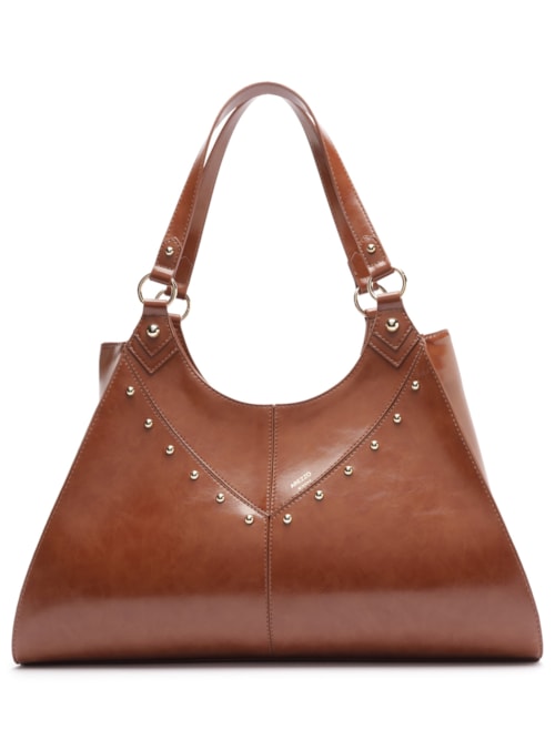 Bolsa Feminina Tachas Metálicas - Marrom