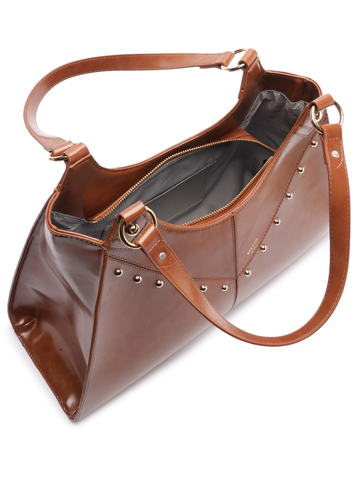 Bolsa Feminina Tachas Metálicas Marrom Arezzo
