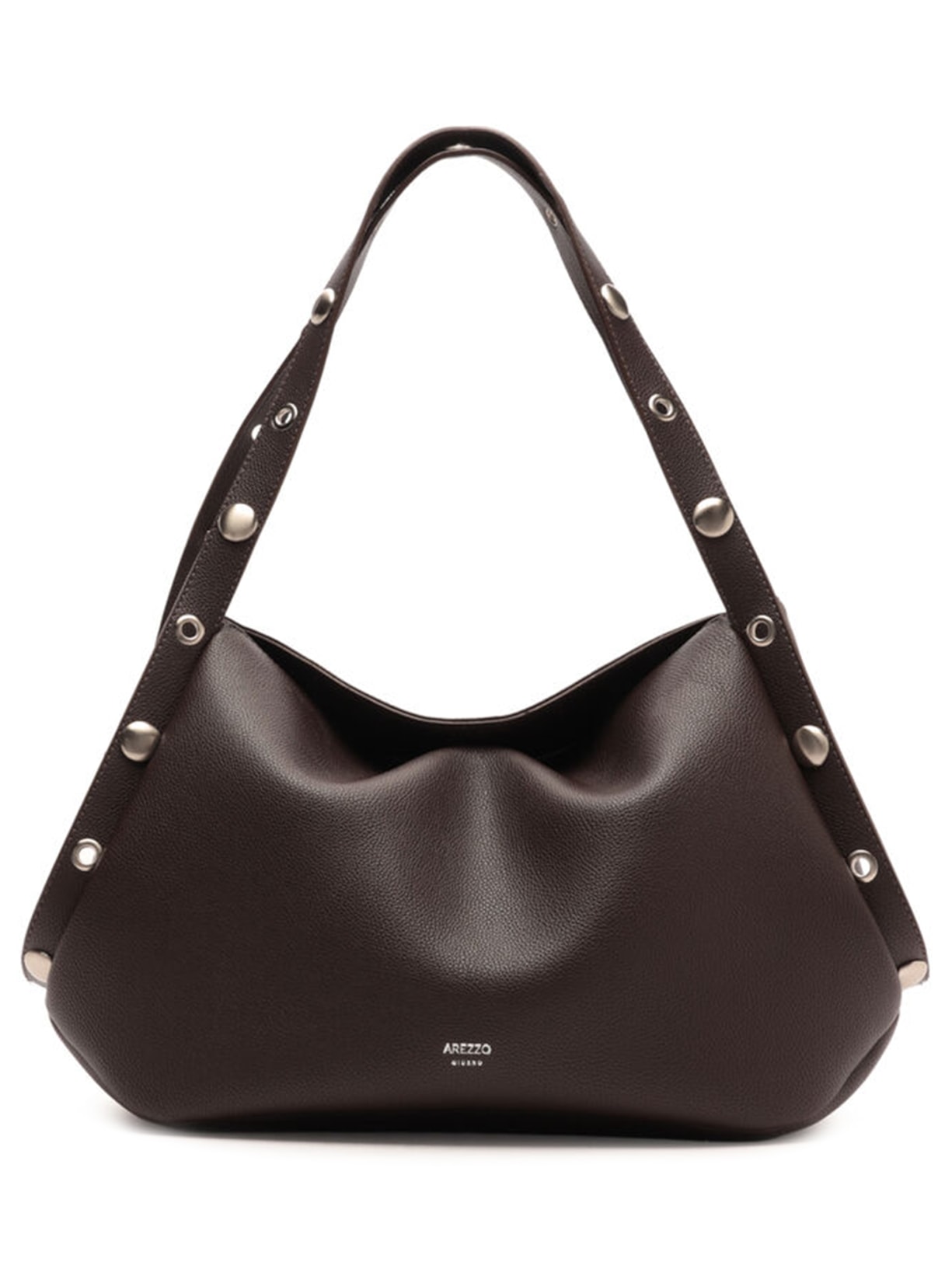 Bolsa Feminina Tachas Metálicas - Marrom