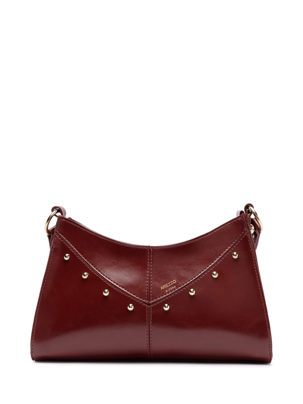 Bolsa Feminina Tachas Metálicas - Vinho