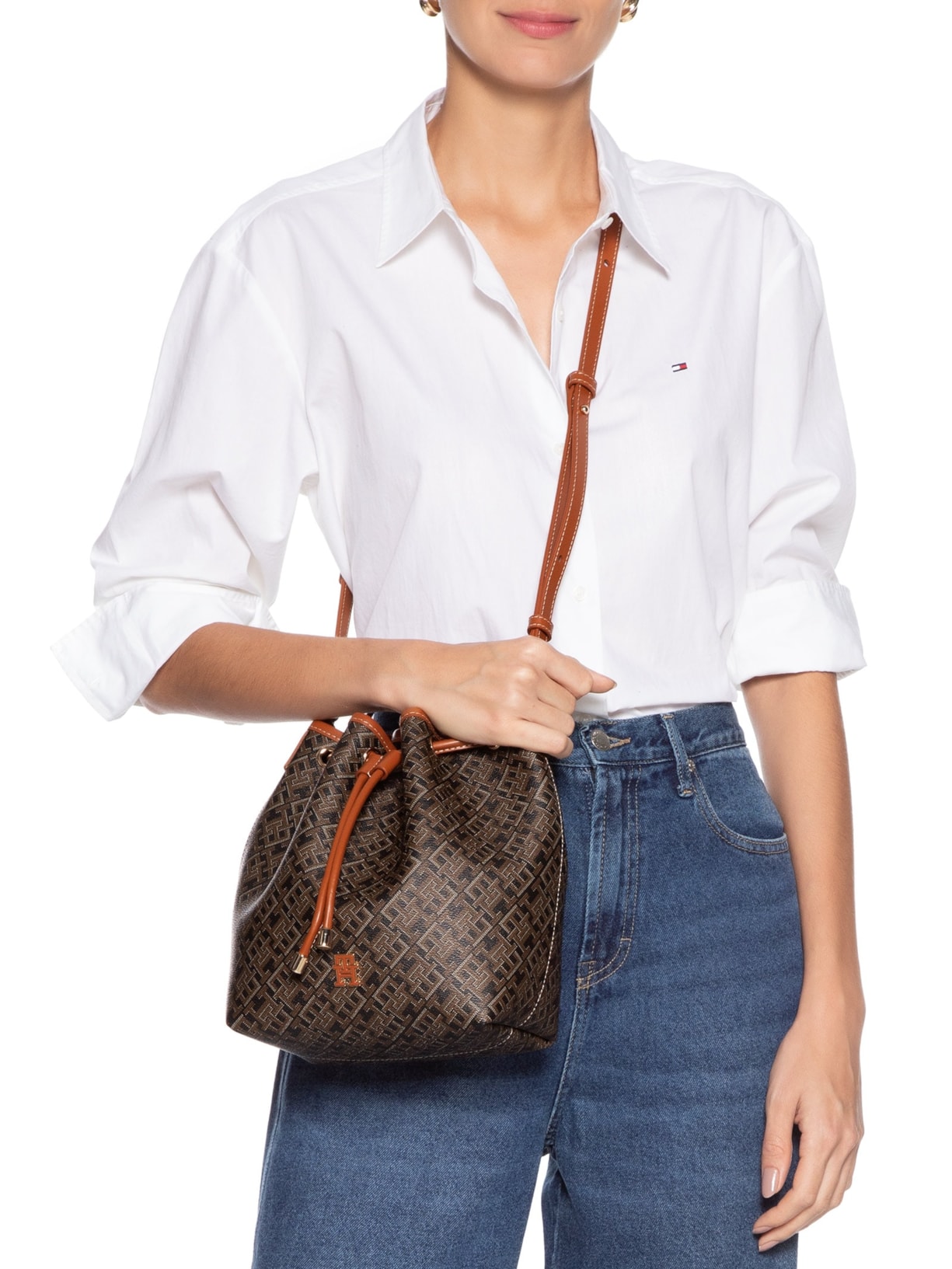Bolsa Feminina Th Monoplay Marrom Tommy Hilfiger