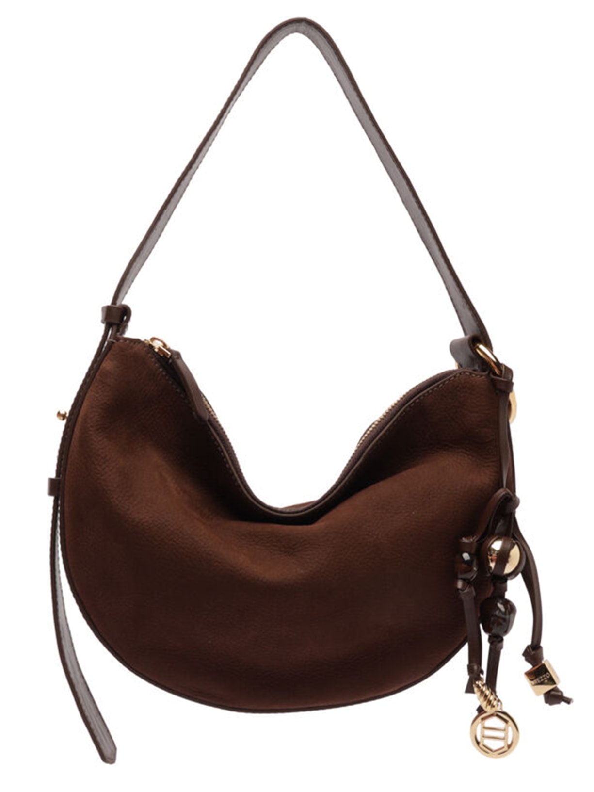 Bolsa Feminina Tiracolo Acamurçada Média Bag Charm - Marrom