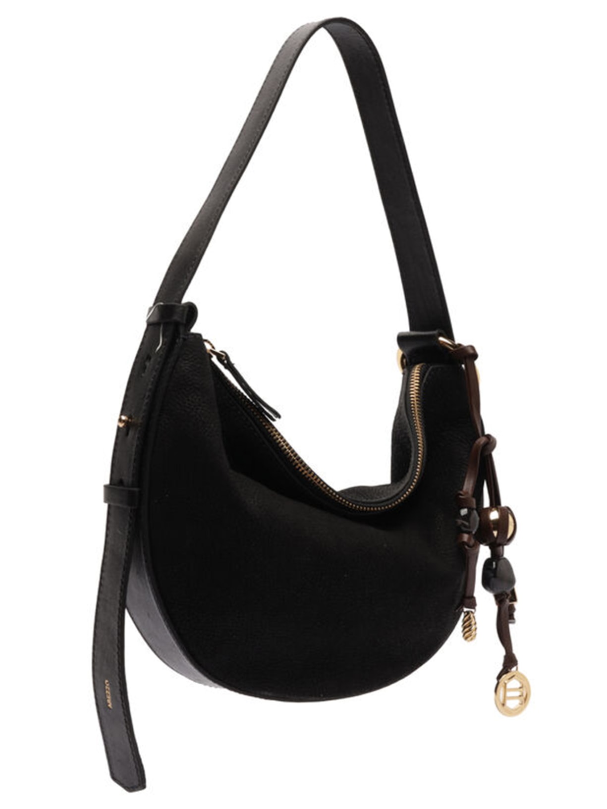Bolsa Feminina Tiracolo Acamurçada Média Bag Charm Preto Arezzo
