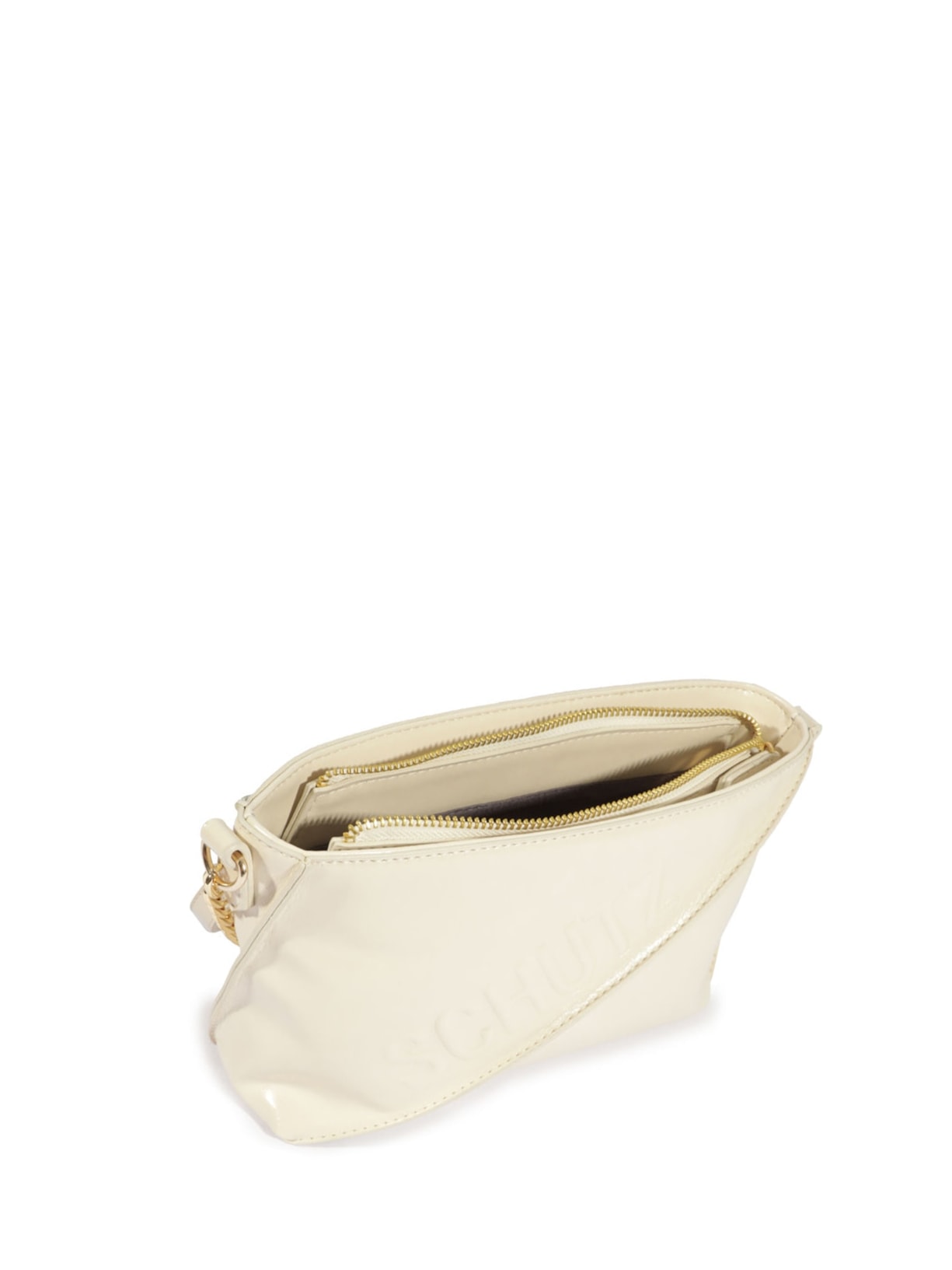 Bolsa Feminina Tiracolo Alycia Verniz Branco Schutz