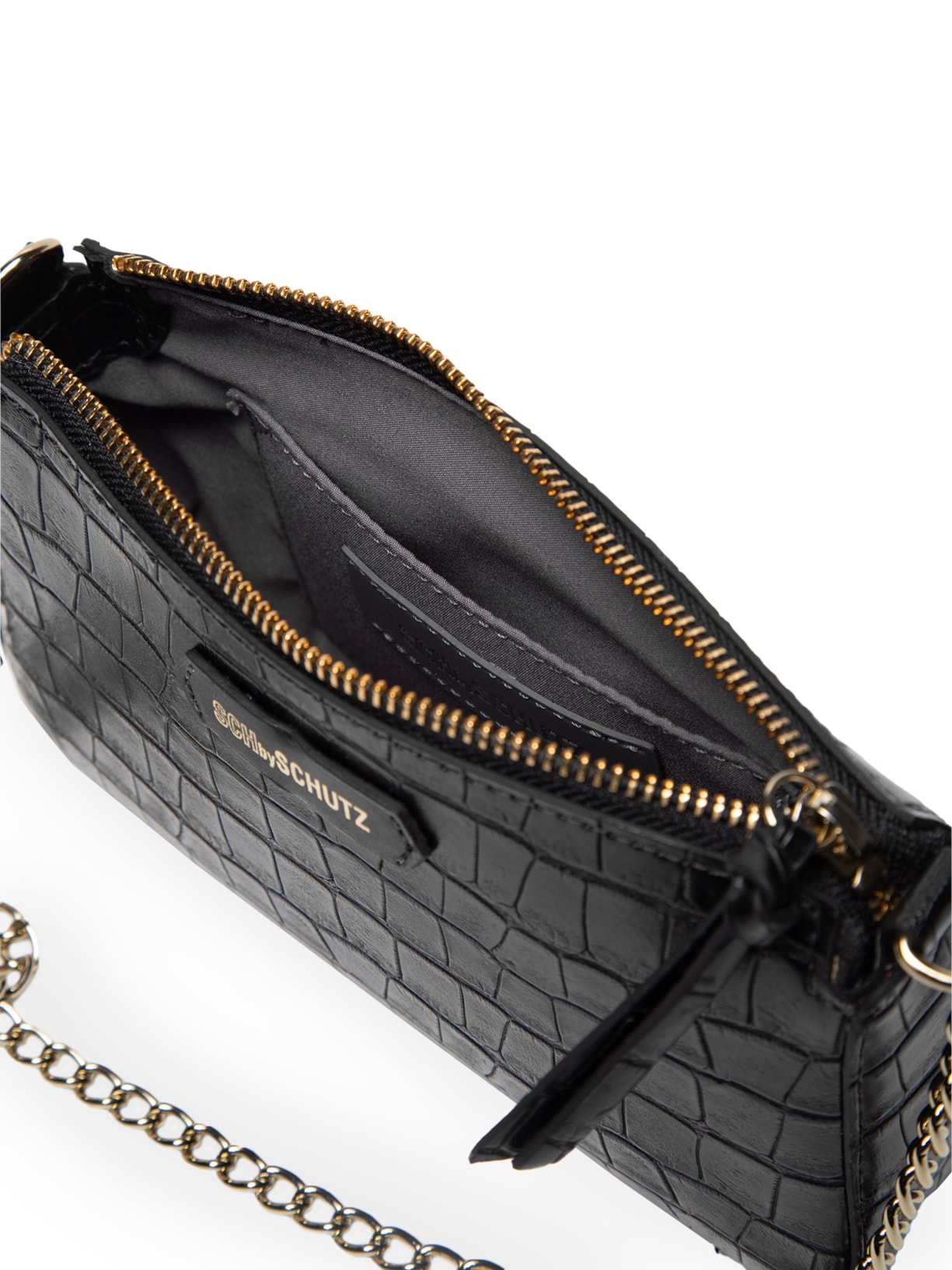 Bolsa Feminina Tiracolo Baguete Preto Schutz