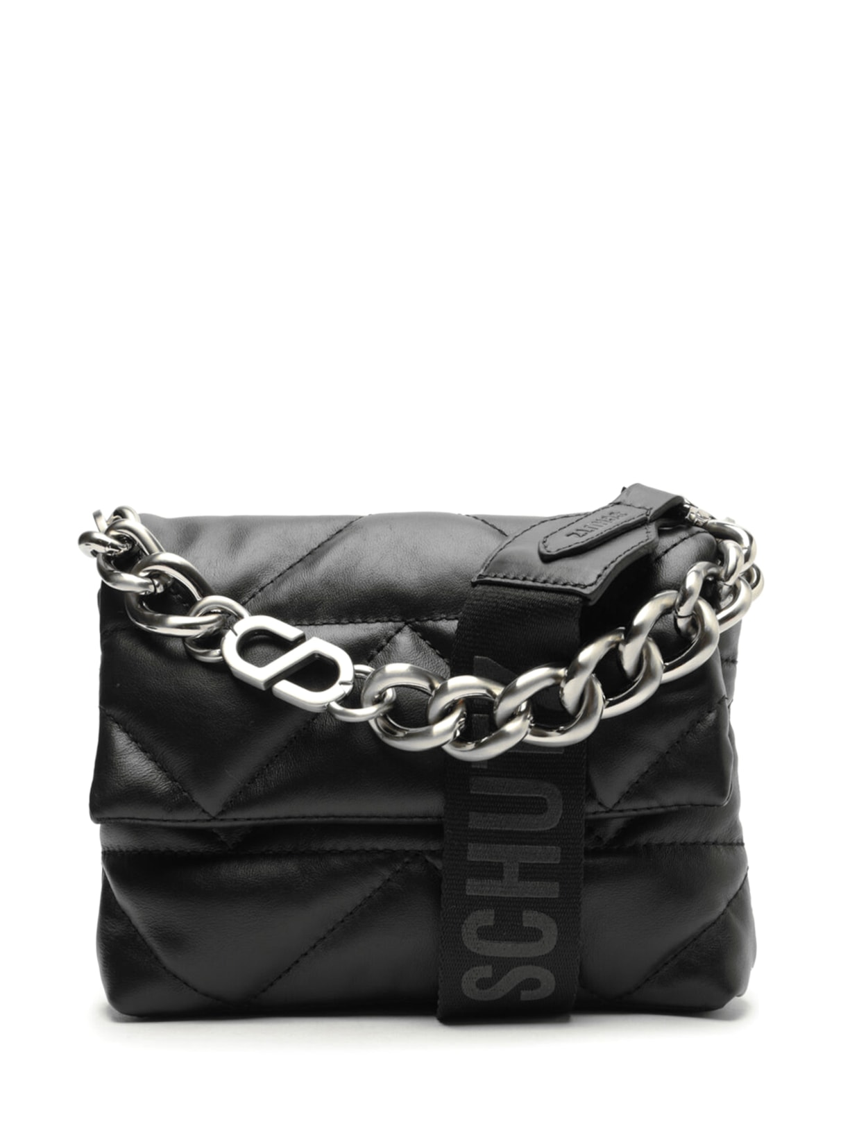 Bolsa Feminina Tiracolo Barbara Couro Corrente - Preto