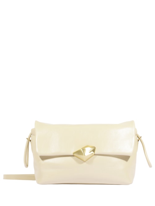 Bolsa Feminina Tiracolo Bubble Couro - Branco