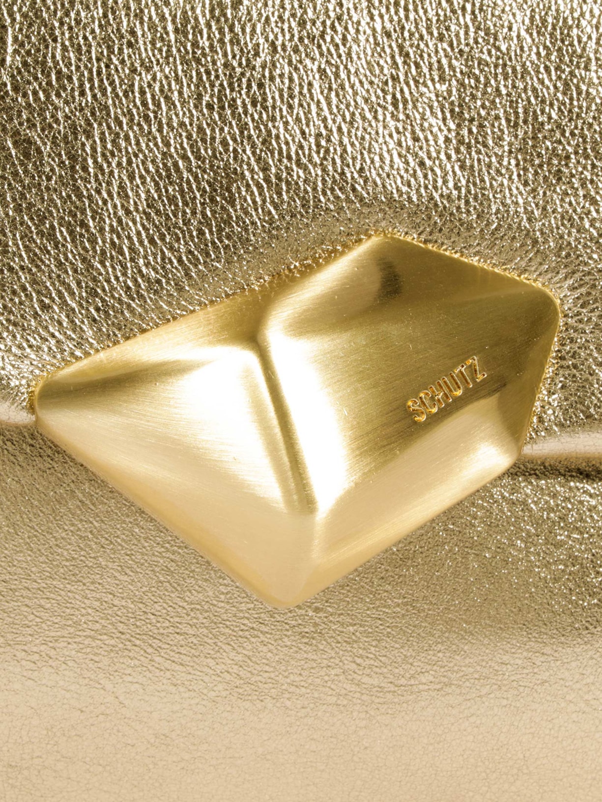 Bolsa Feminina Tiracolo Bubble Couro Dourado Schutz