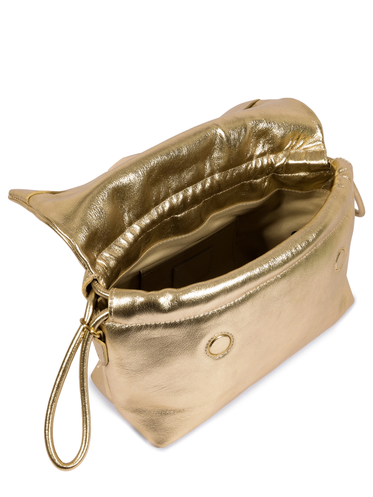 Bolsa Feminina Tiracolo Bubble Couro Dourado Schutz