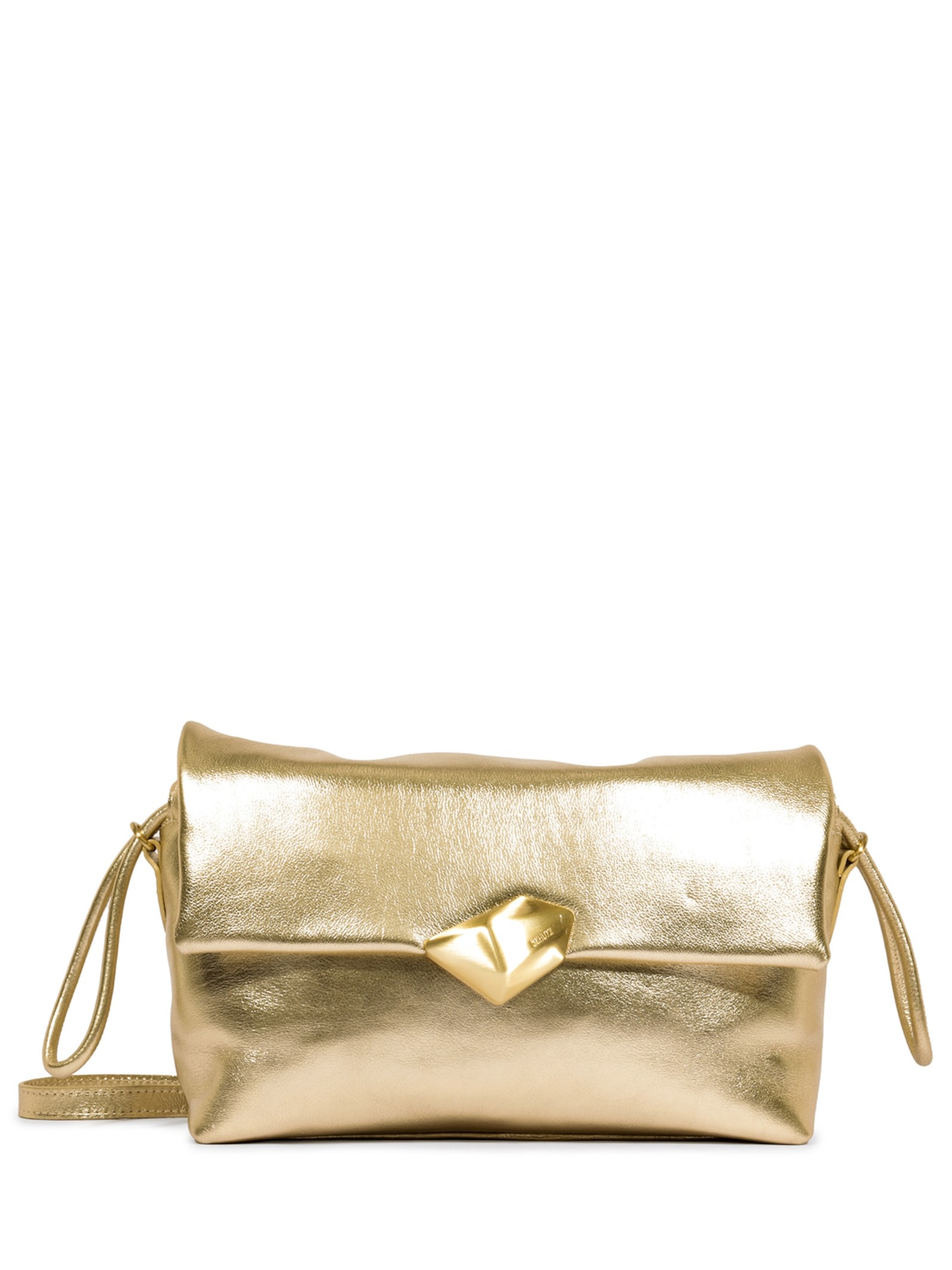 Bolsa Feminina Tiracolo Bubble Couro - Dourado