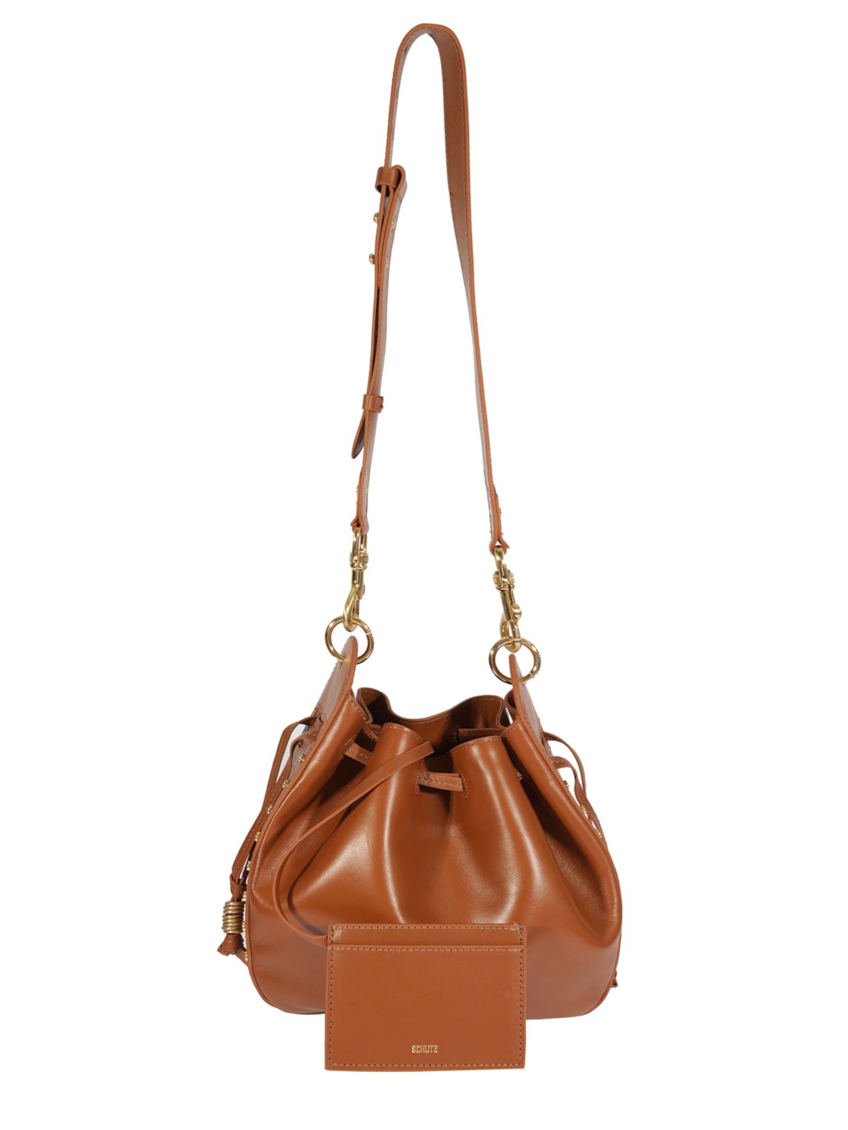 Bolsa Feminina Tiracolo Bucket Hazel Couro Marrom Schutz