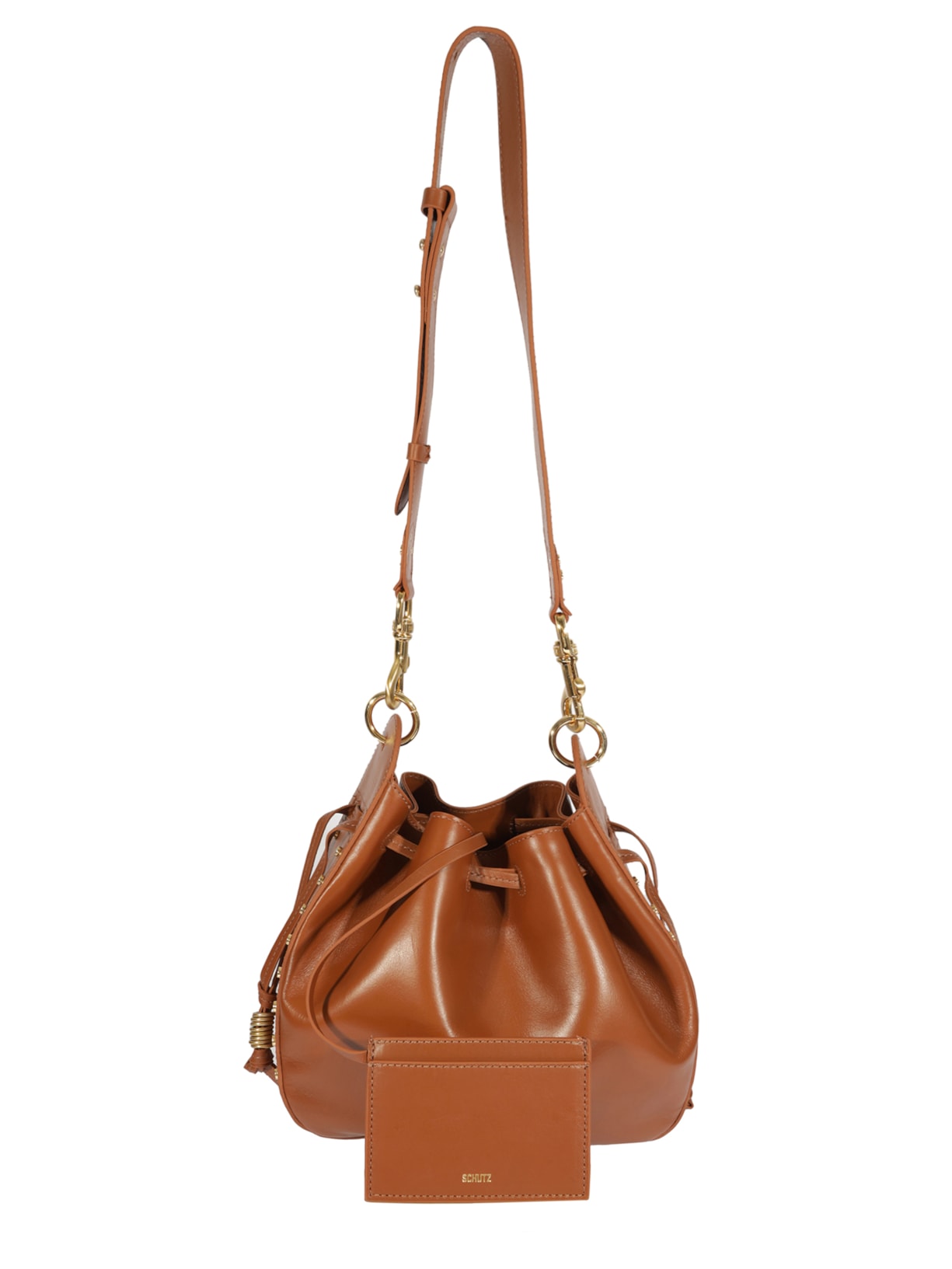 Bolsa Feminina Tiracolo Bucket Hazel Couro Marrom Schutz