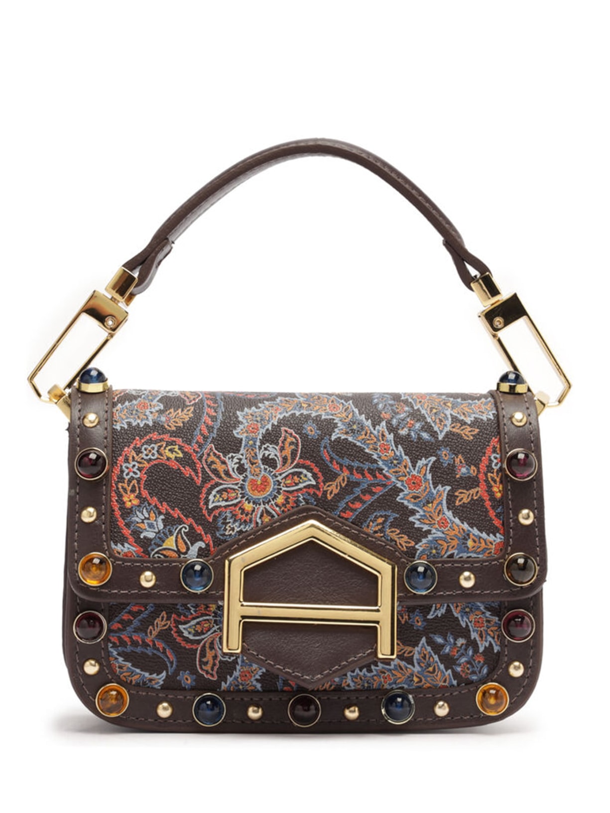 Bolsa Feminina Tiracolo Couro A001 Pequena Paisley - Marrom