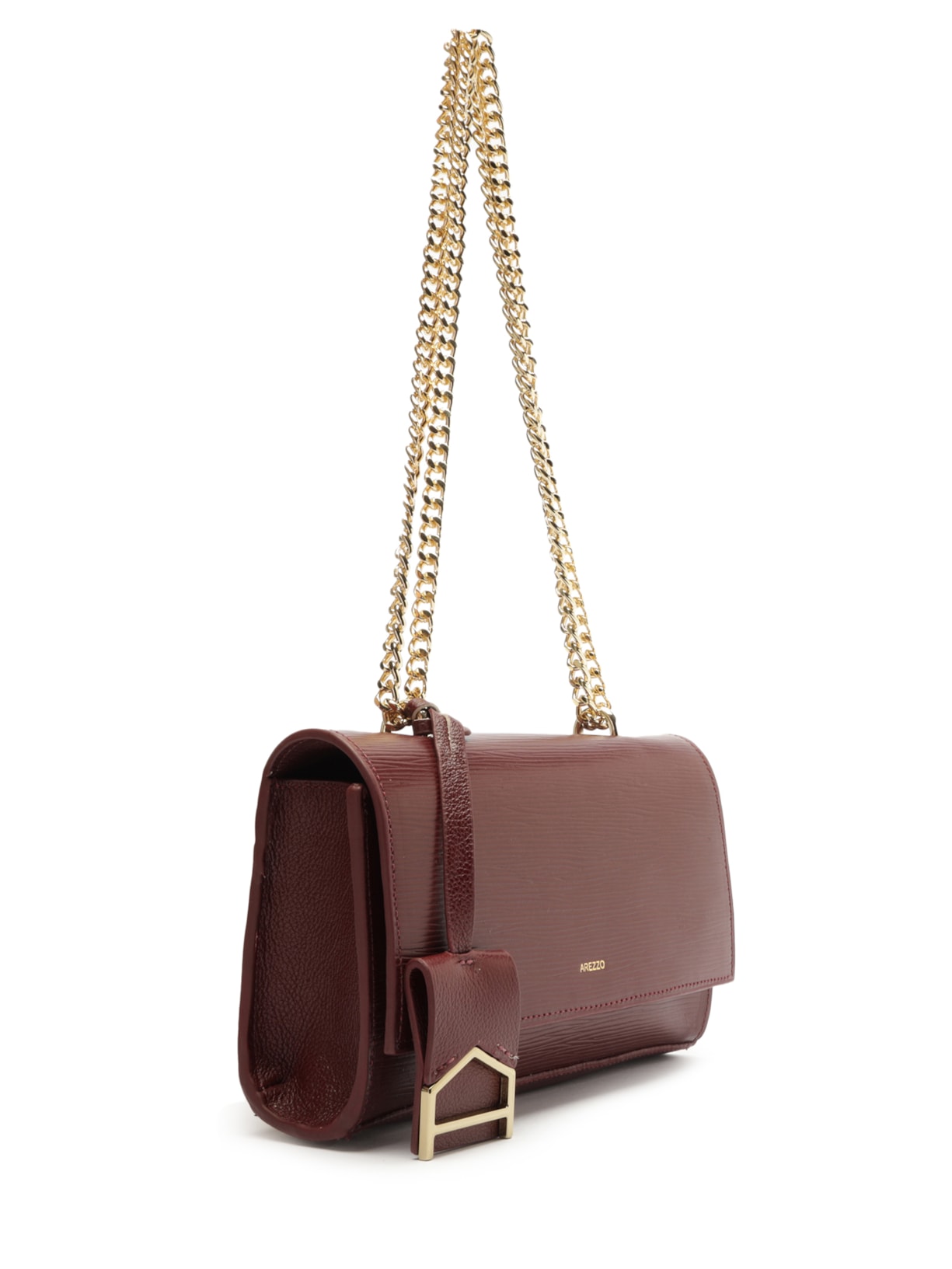 Bolsa Feminina Tiracolo Couro Abraccio Pequena Vinho Arezzo