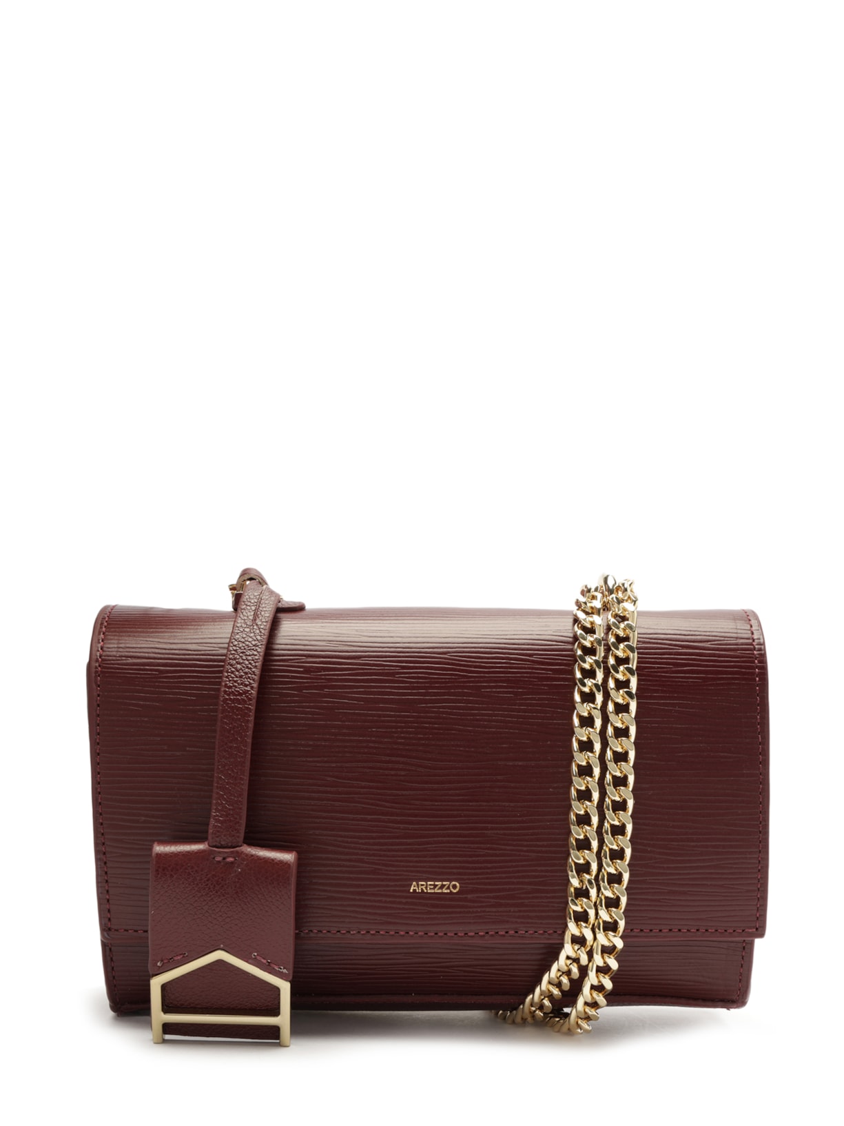 Bolsa Feminina Tiracolo Couro Abraccio Pequena Vinho Arezzo