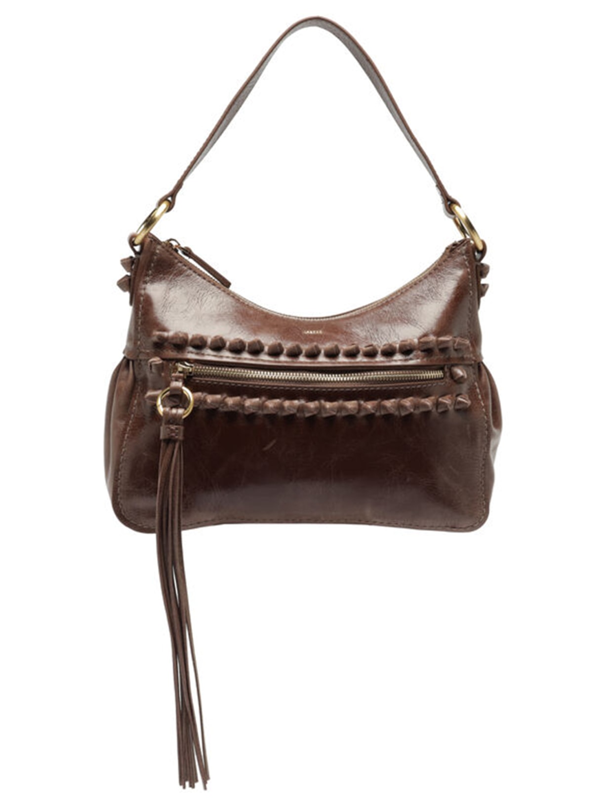 Bolsa Feminina Tiracolo Couro Estonado Média Bolso - Marrom