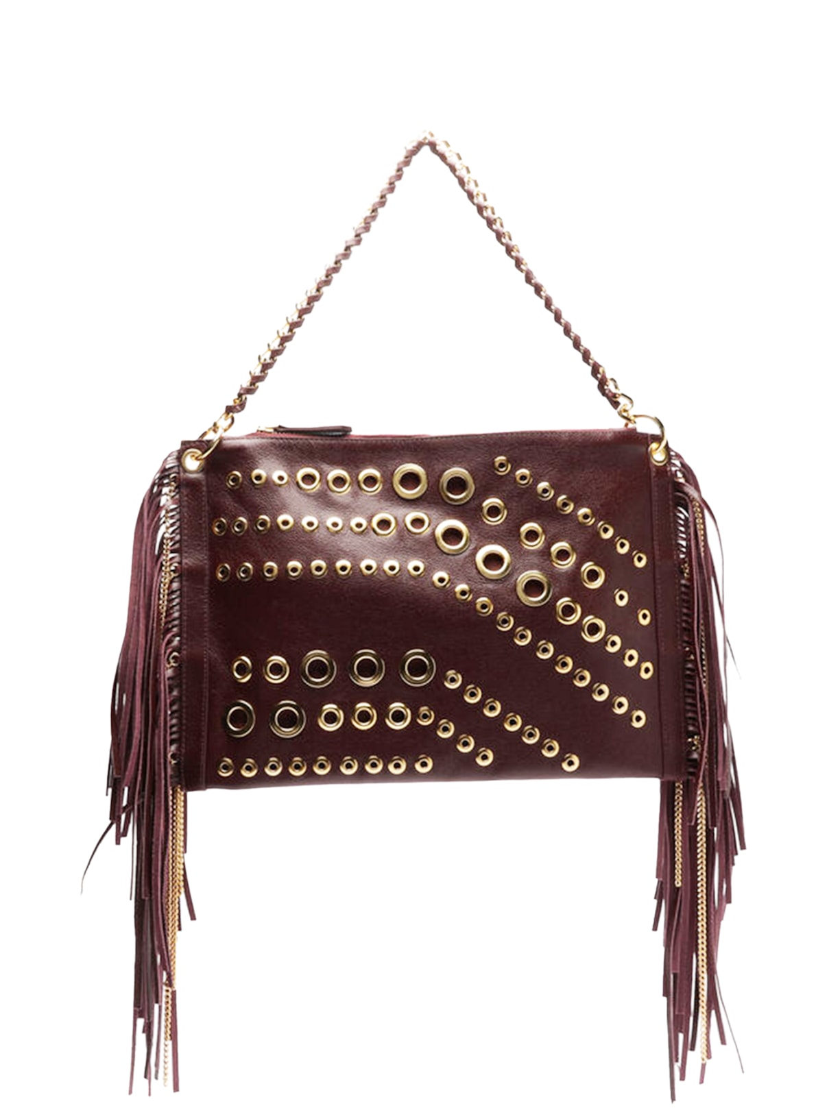 Bolsa Feminina Tiracolo Couro Franjas - Marrom