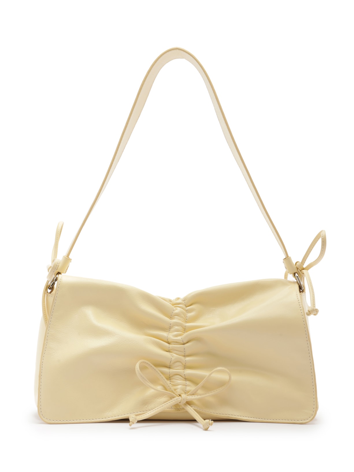 Bolsa Feminina Tiracolo Couro Grande Laços - Amarelo