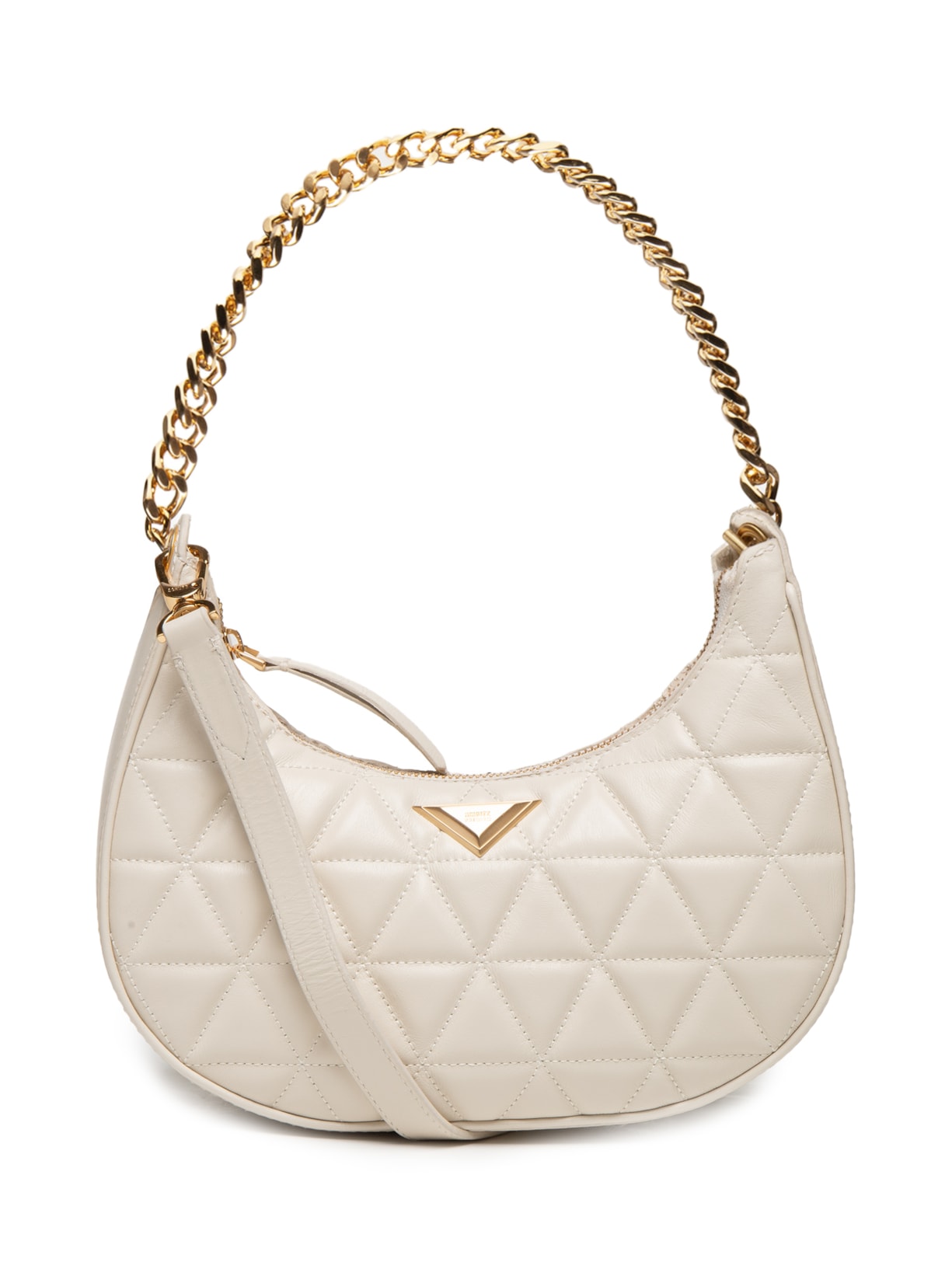Bolsa Feminina Tiracolo Couro Matelassê - Branco