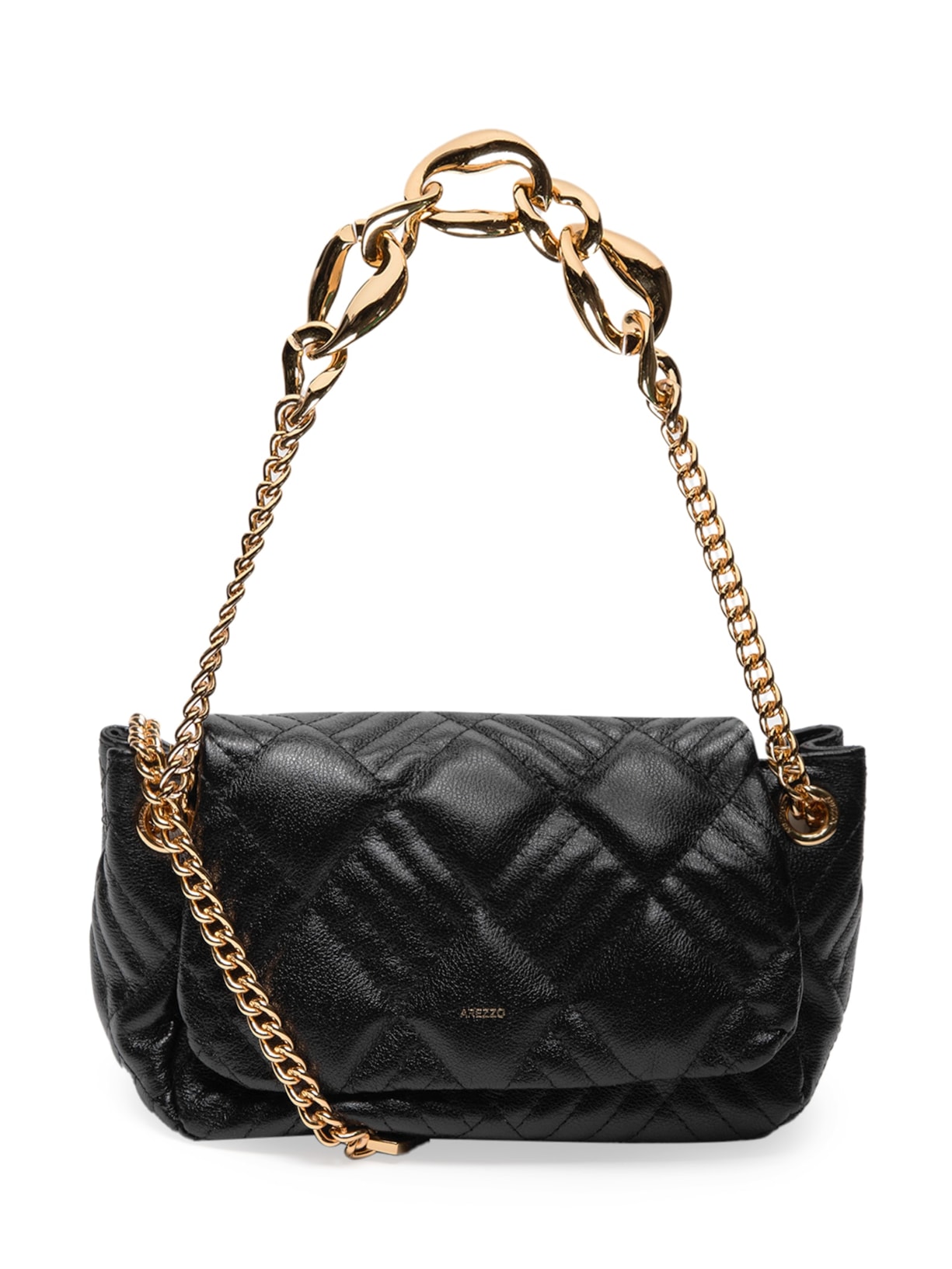 Bolsa Feminina Tiracolo Couro Matelassê Média - Preto